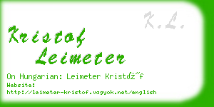 kristof leimeter business card
